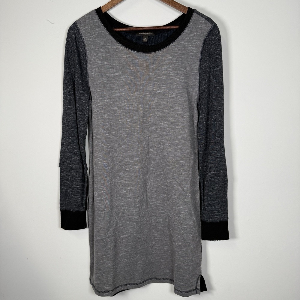 Women's Banana Republic‎ Dress Long Sleeve Soft Casual Grey Blue size Medium
